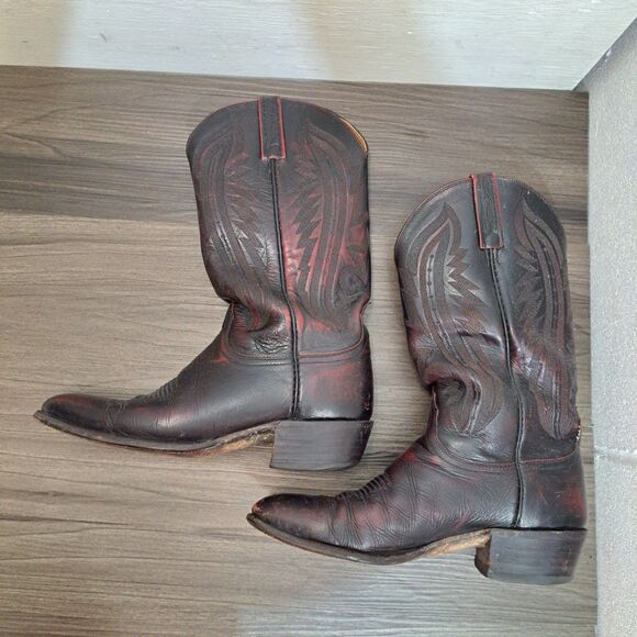 Lucchese 2000 Redish Brown Western Leather Cowboy Boots Size US 9.5 D Men's - Picture 4 of 8